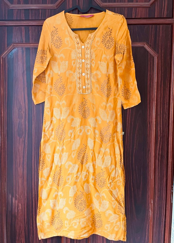 Mustard Kurta Set