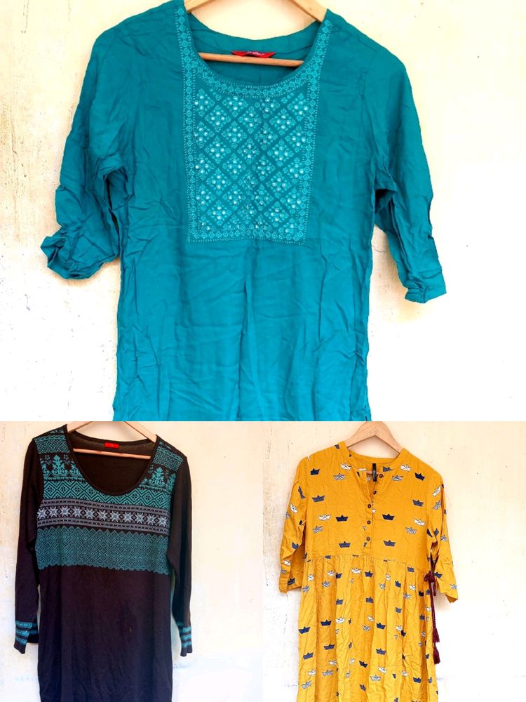 Combo Of Three Designer Kurtas (Women)