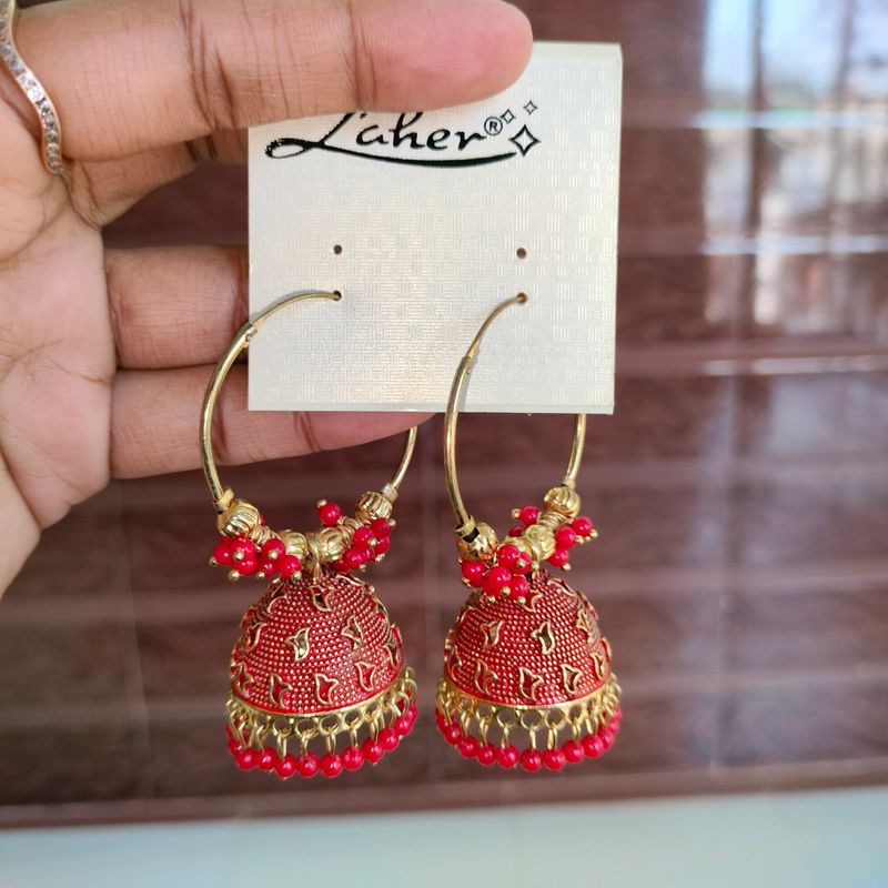 Beautiful Red Jhumka ❤️🎉