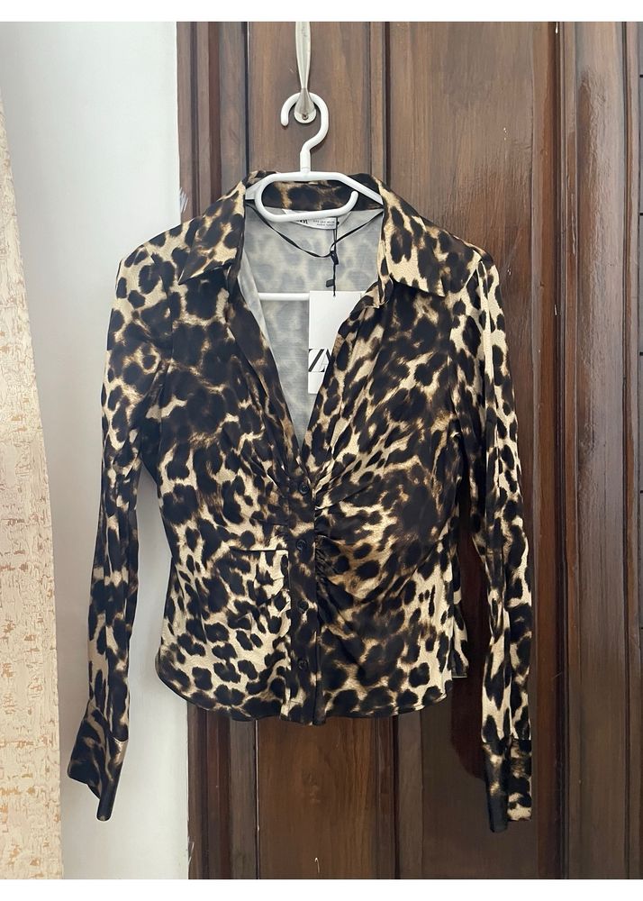 Zara Animal Print Blouse