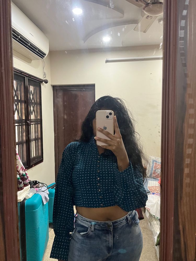 Dark Blue Crop Top