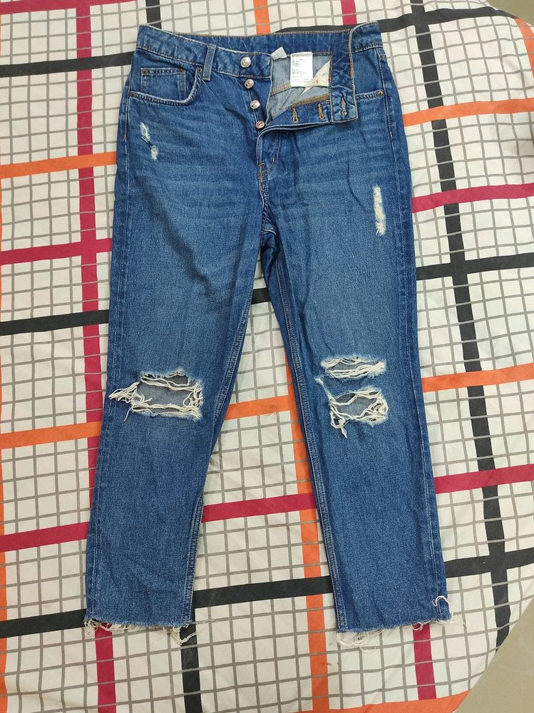 H&M Blue Distressed Jeans