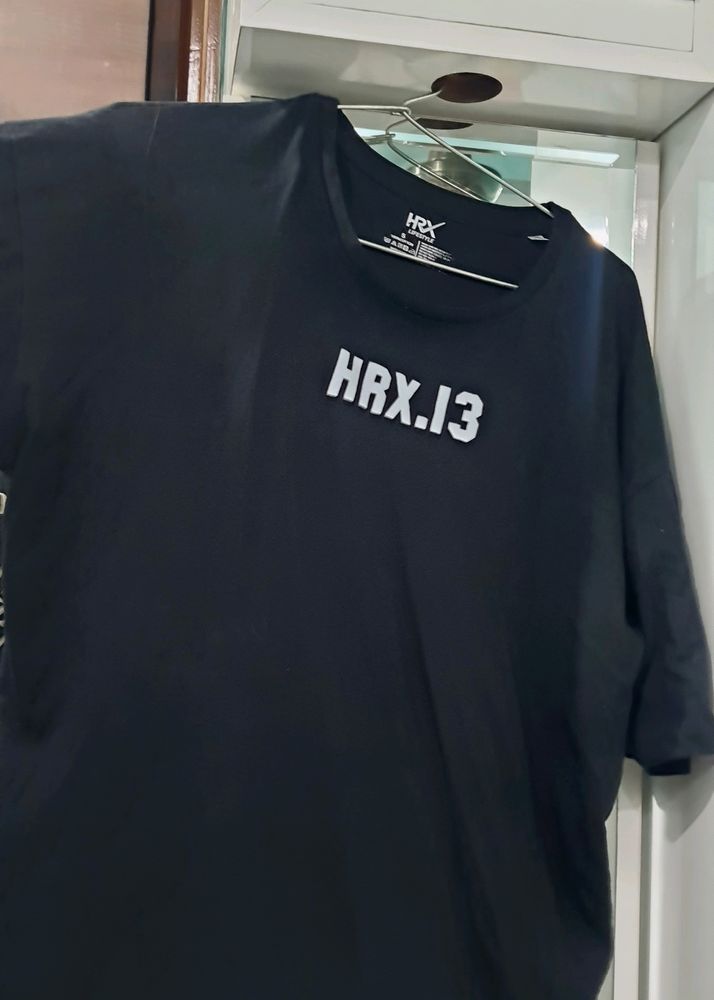 HRX Men's Black Oversized Tshirt