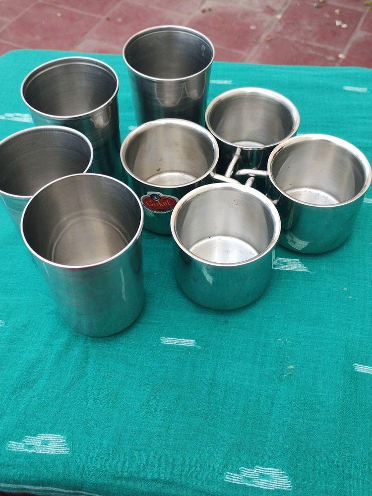 Double Wall Steel Cups 4nos