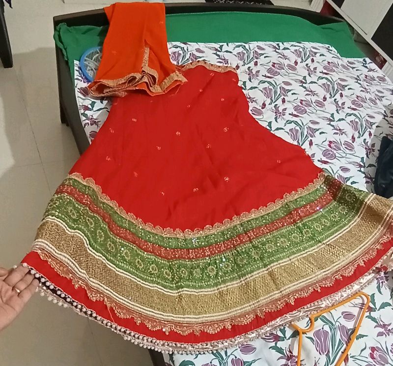 Red Lahenga With Dupatta