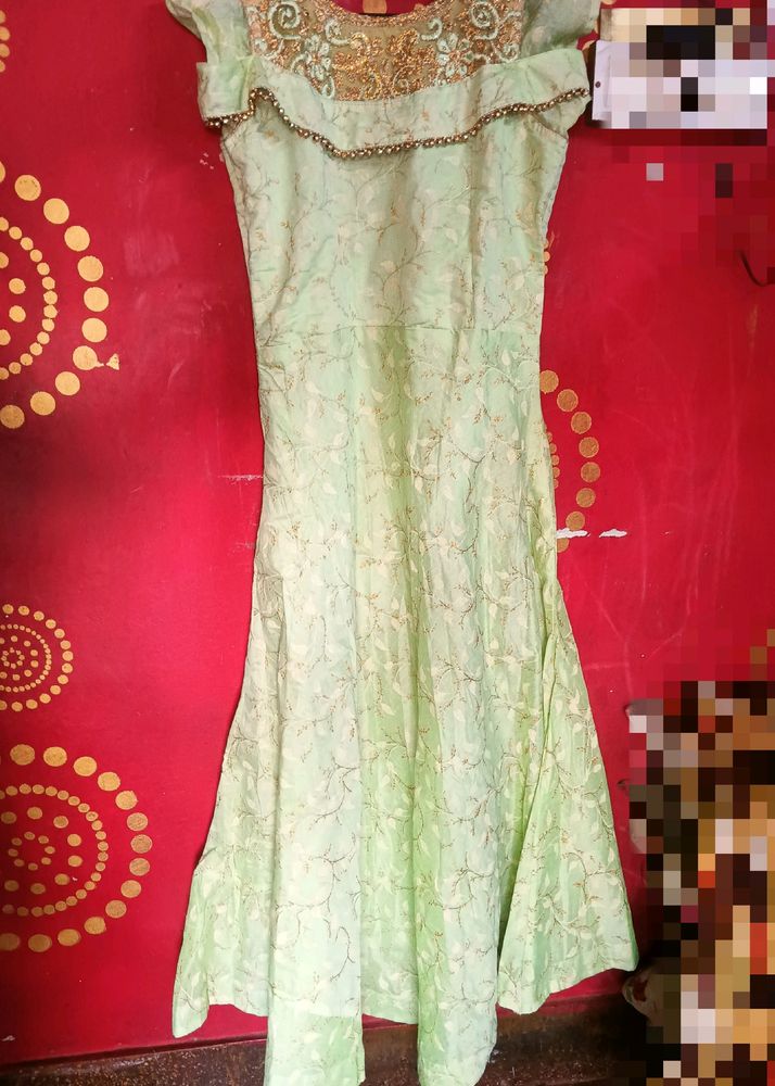 Women's Ethnic Gown With Leggings And Dupatta