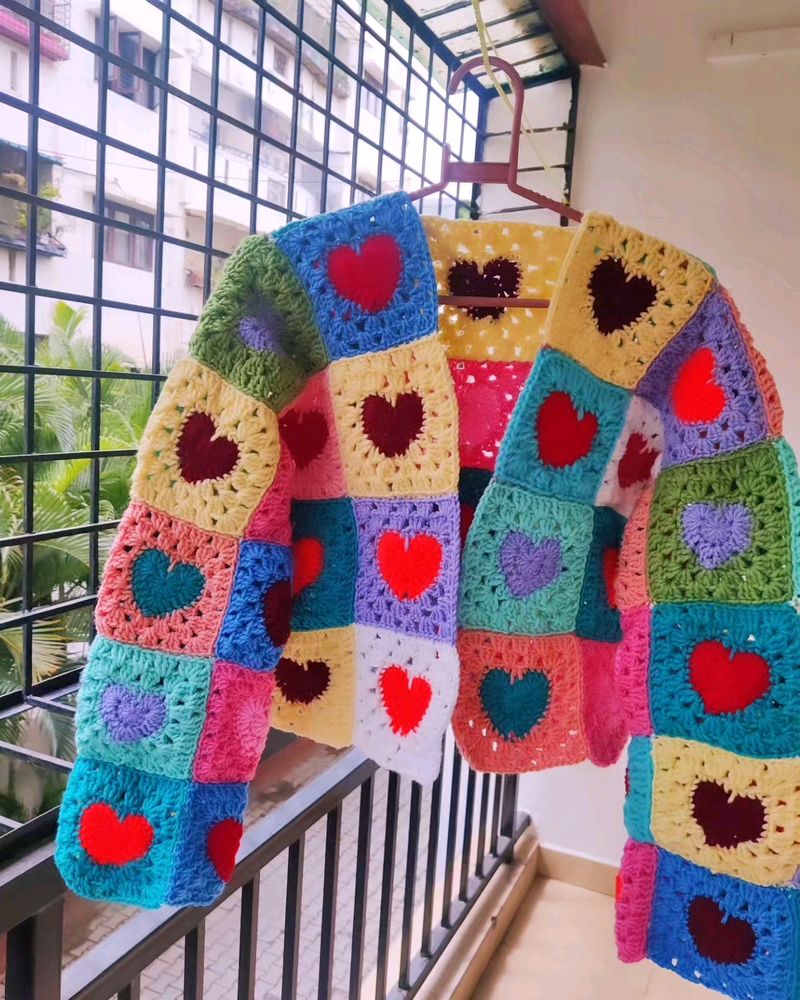 Crochet Heart Cardigan