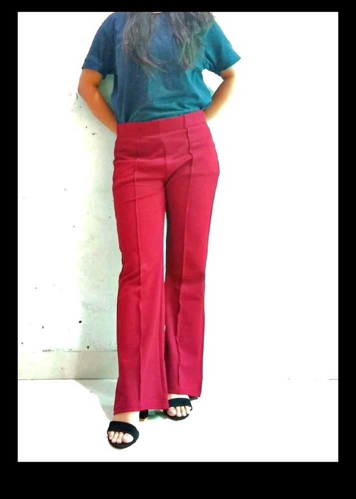 New With Tag Bootcut Maroon Trouser