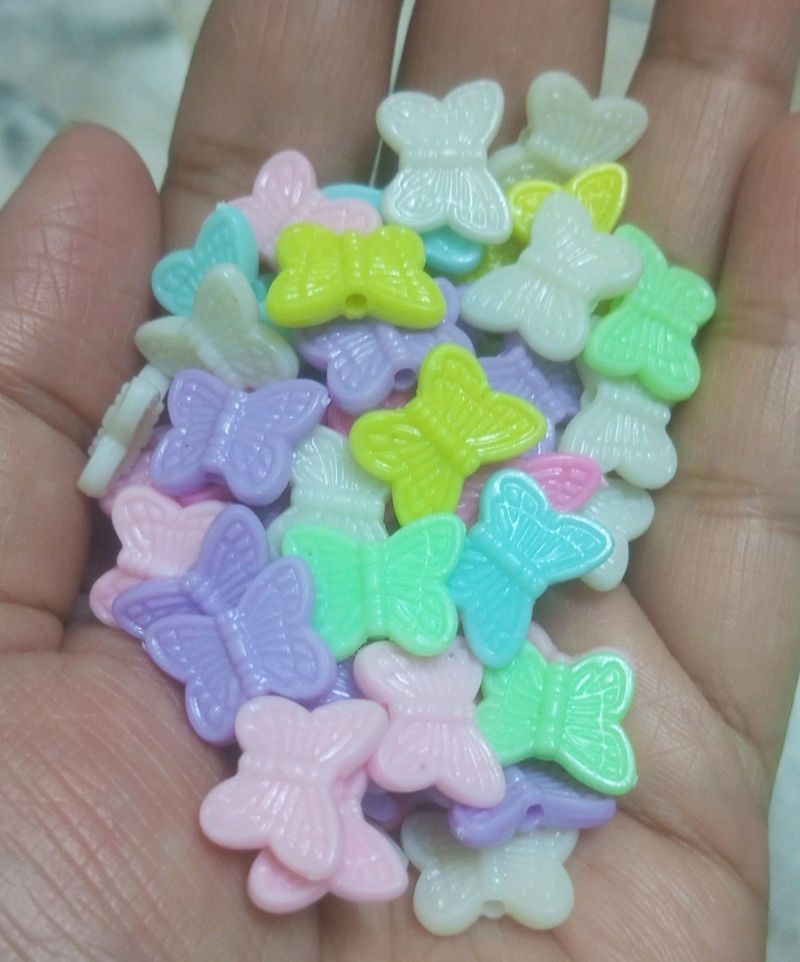 Colourful Butterfly Beads 50 Pcs