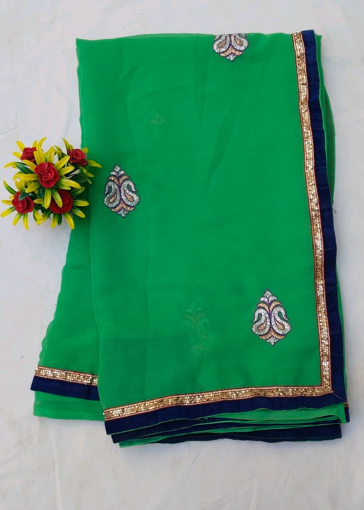 🥳Offer 🎉🔥Green Work Saree😍