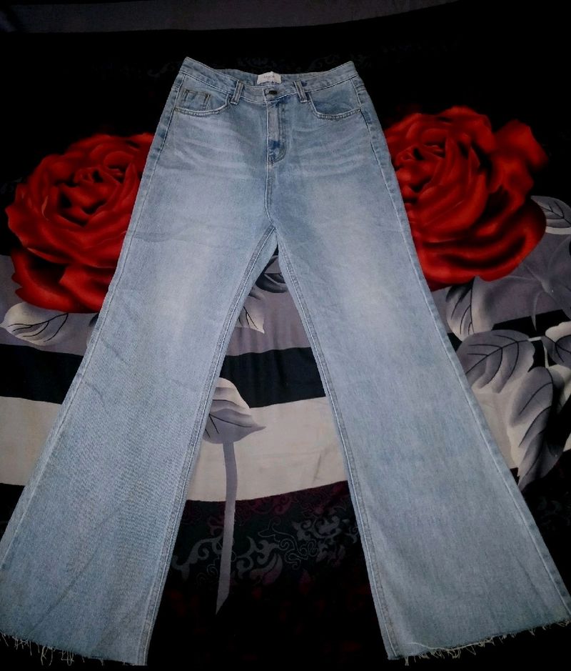 Women Wide Leg Blue Jeans😻🎉