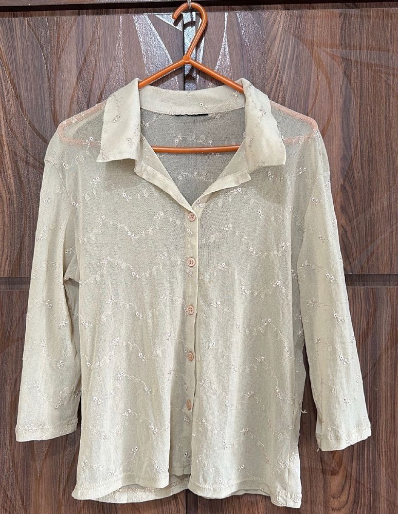 Mesh Embroided Shirt