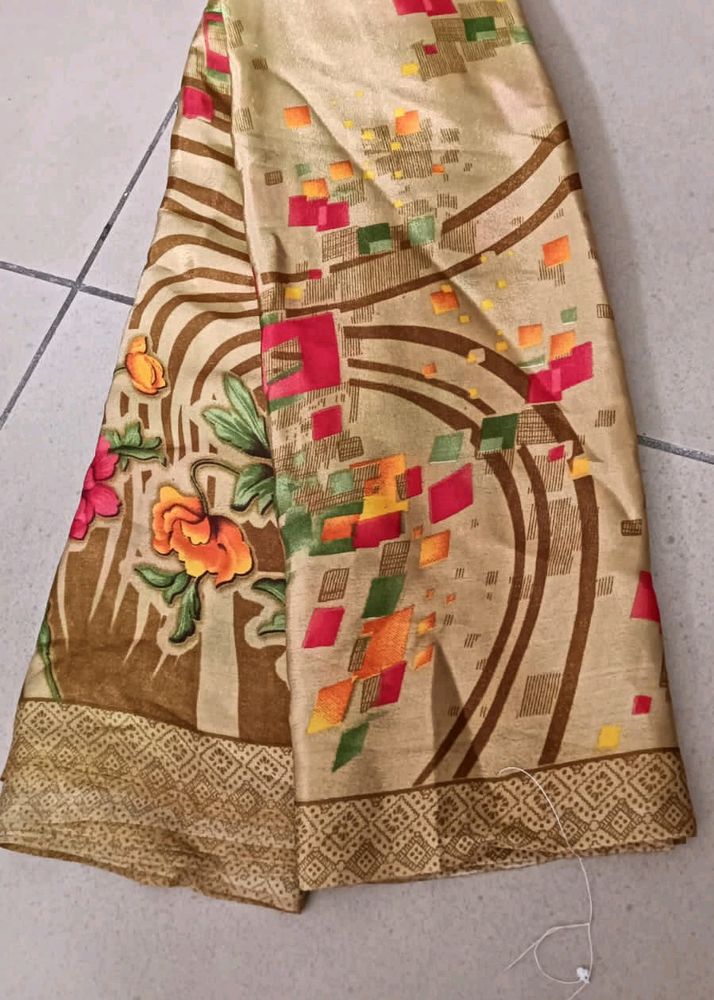 Printed Georgette Saree With Blouse