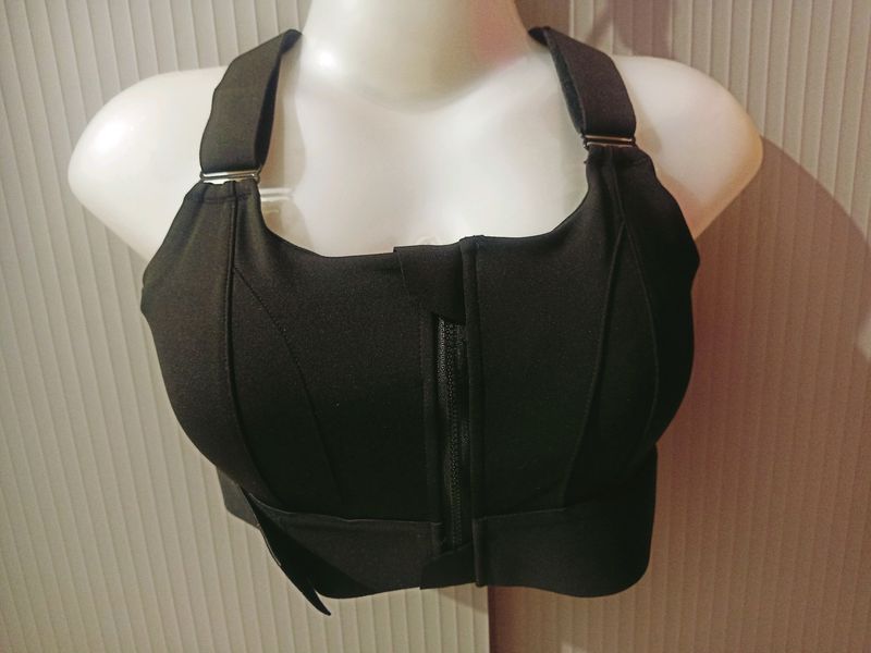 Adjustable Front Zip Sports Bra