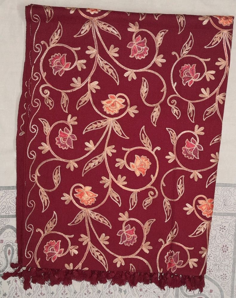 Kashmiri Aari Embroidered Wool Stole