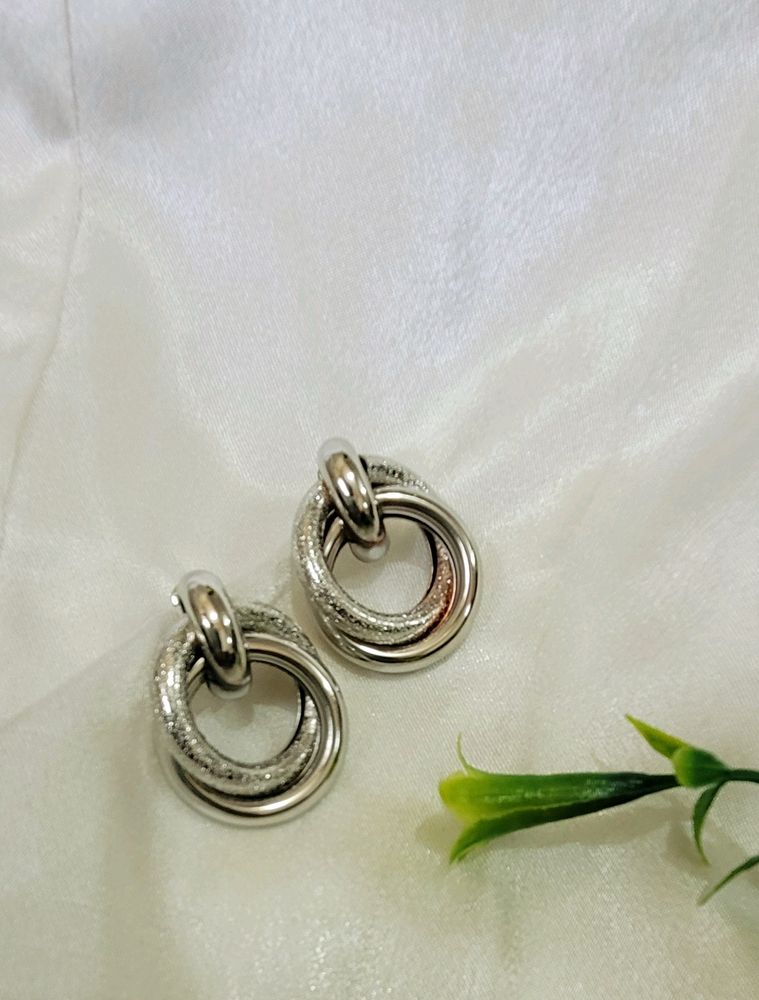 Small Shimmer Hoops Silver