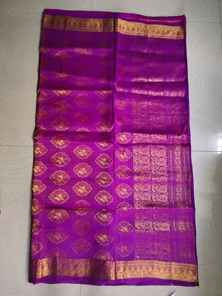 Magents Pink Pure Kanchi Pattu Saree