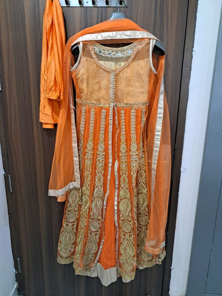 4 Pc Orange Suit Set Perfect For Haldi