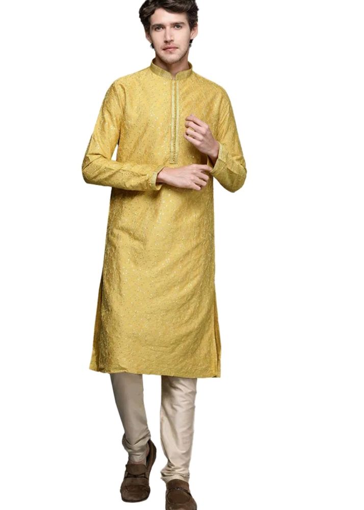 MANYAVAR YELLOW KURTA AND PAYJAMA 😍