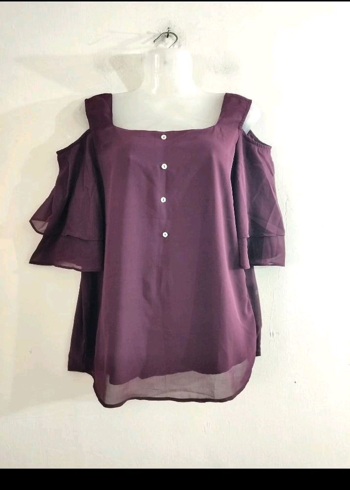 Purple 💜 Cold Shoulder Top