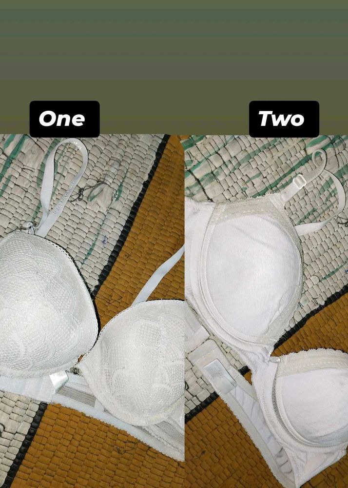 ❤️Combo Of 2 Pure White 🤍 Push-up Bra "Women I 34