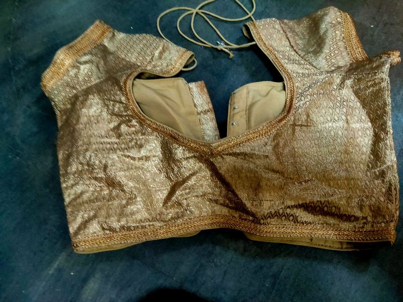 Fancy Golden Blouse Padded