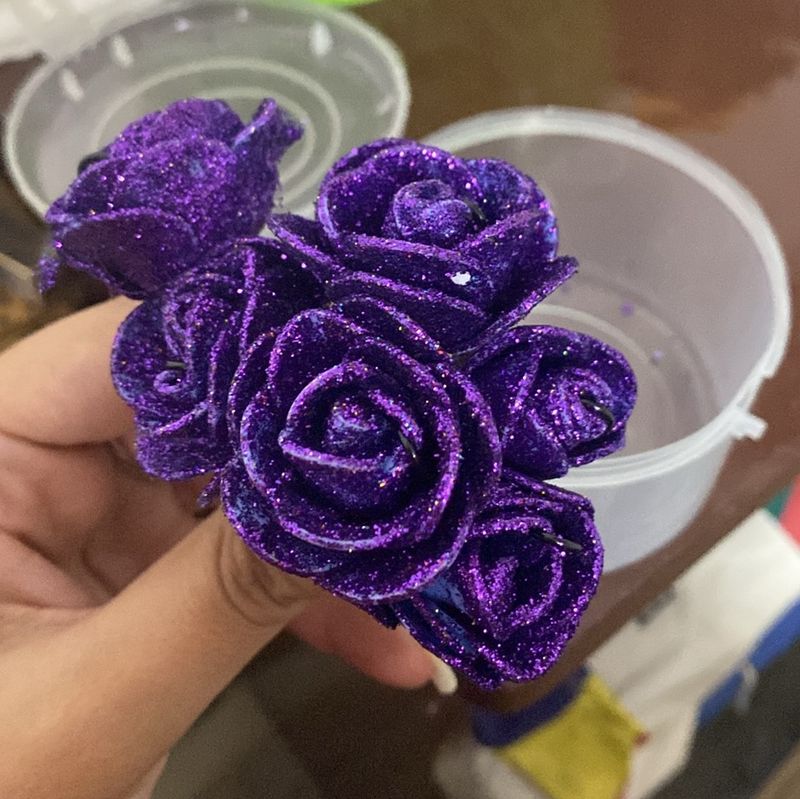 Purple Flower Hair Accessories With Box