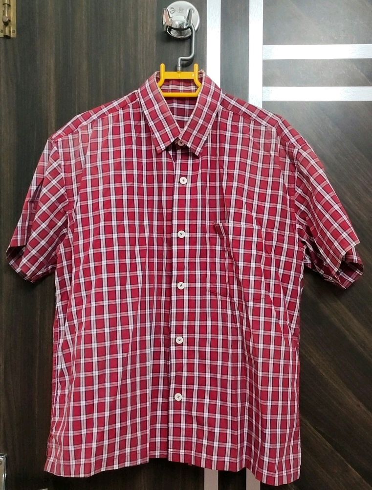 Men XL Red Checked Shirt