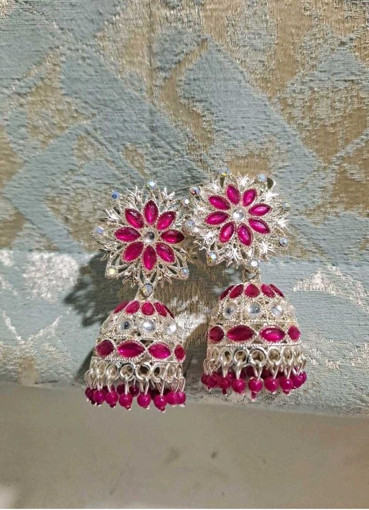 Pink Jhumkas