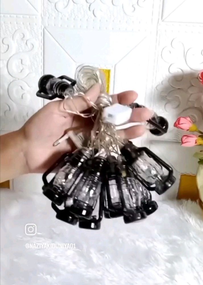 Black Lantern Fairy String Light For Home Decorati