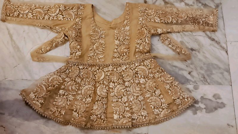 Beautiful Golden Chauli With Embroidery Work