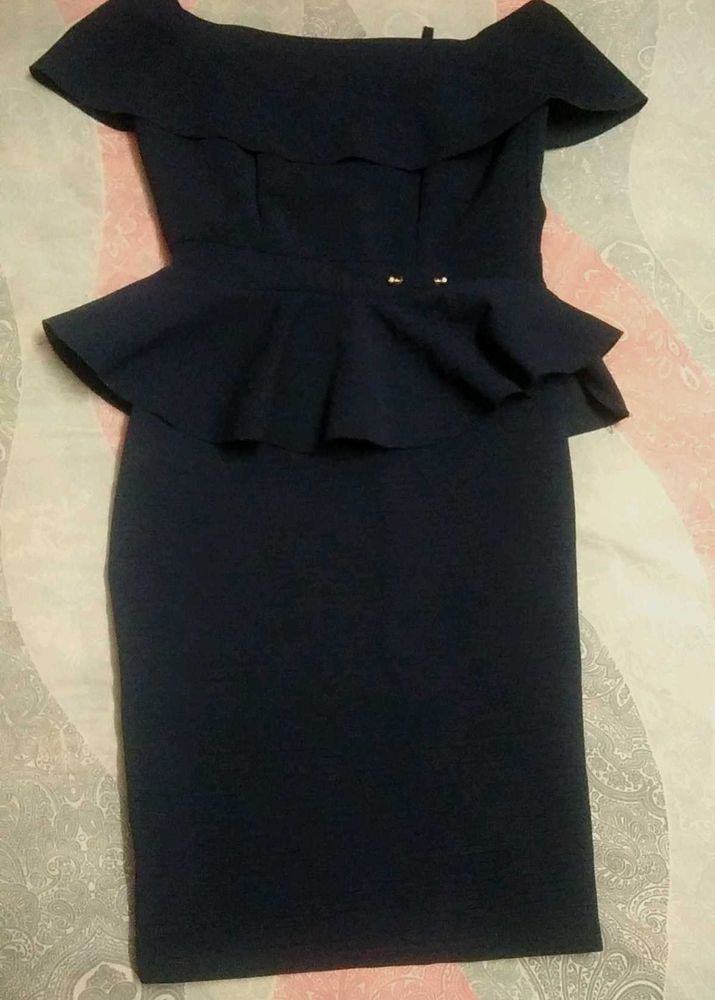 Western Dress Midi Navy Blue