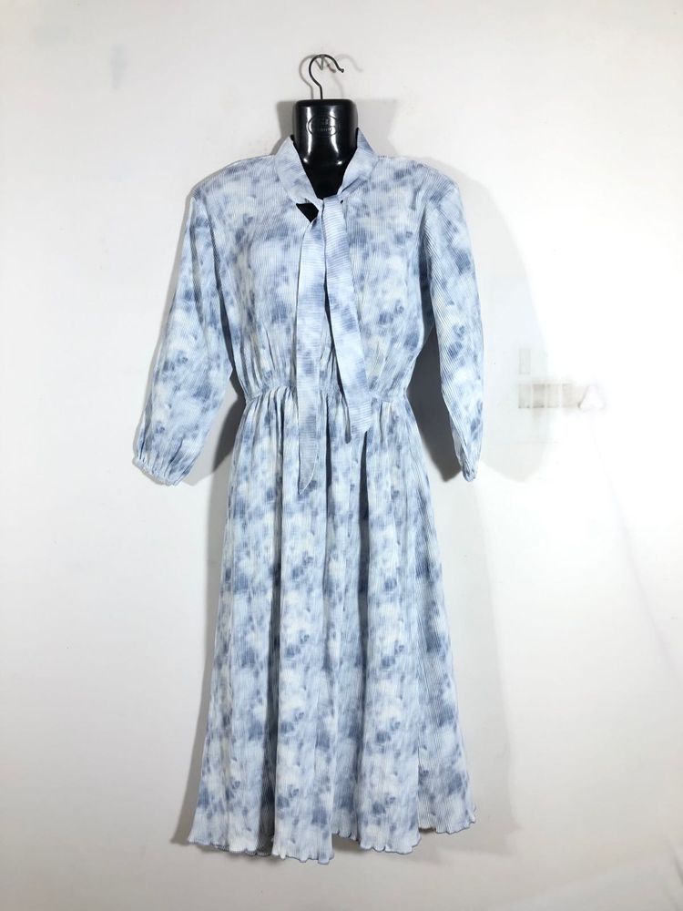 White&Blue Printed Dress (Women’s)