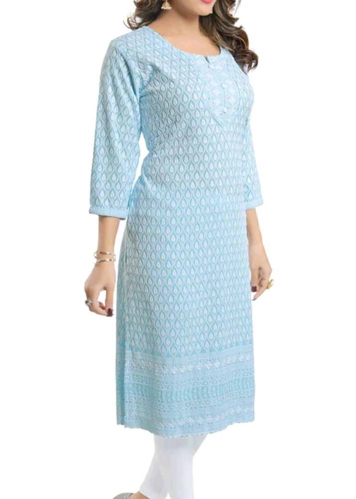 💦 Aqua Fresh Colour Embroidered Kurta