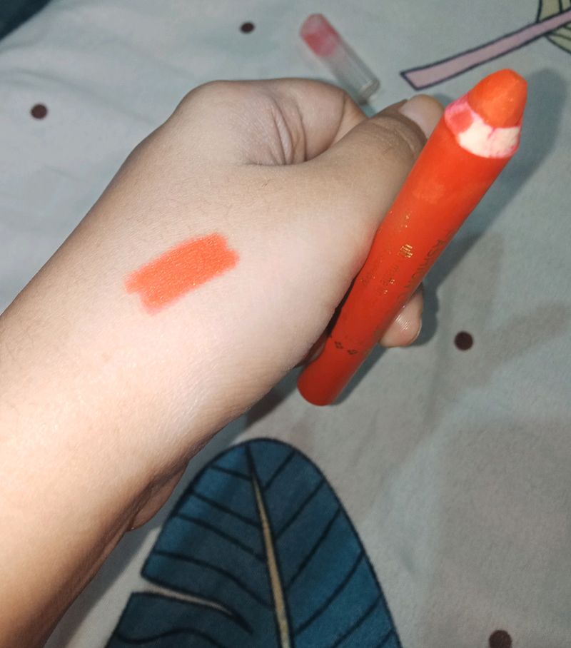 Glittery Orange Lip And Cheek Crayon