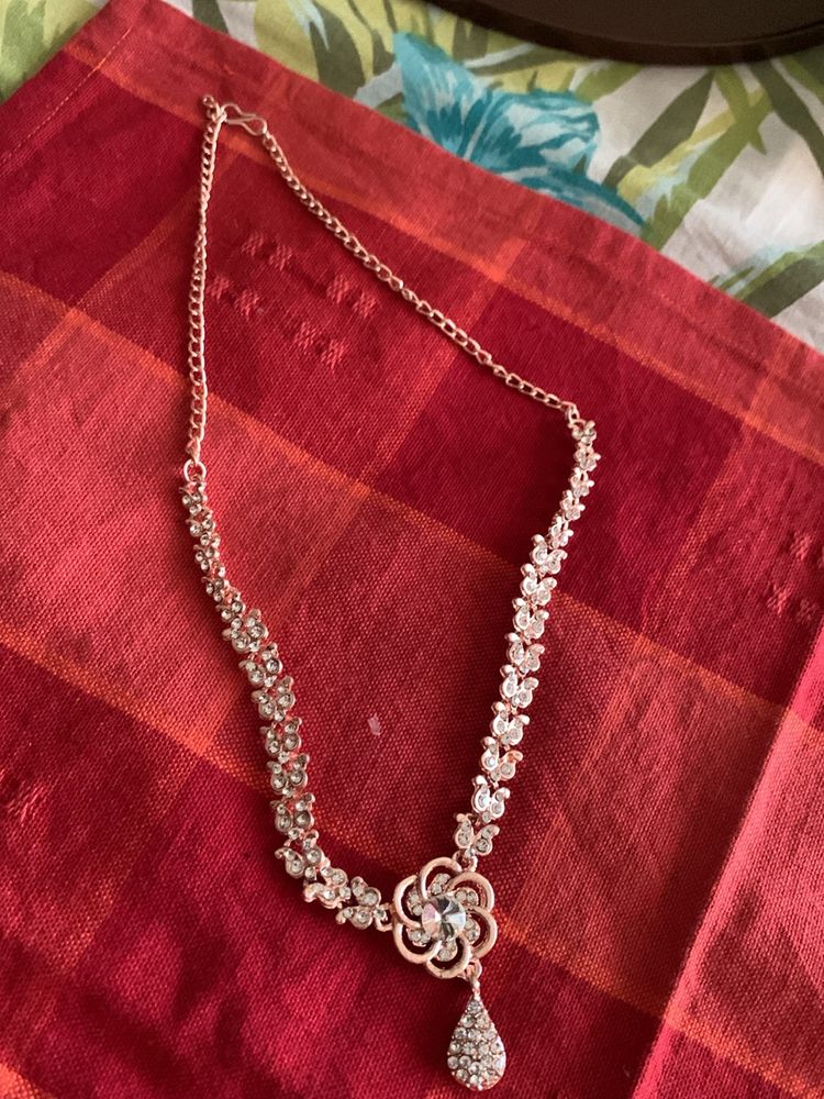 Rose Gold And Silver Necklace Set