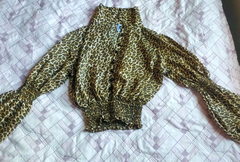 Vintage 80's Leopard Print Top