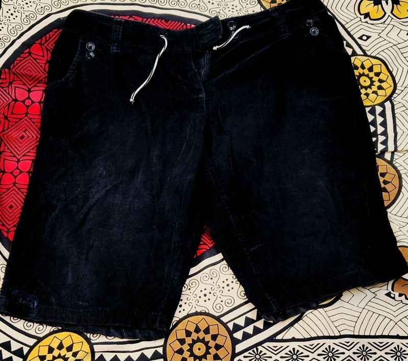 Black Velvet/Corduroy Type Shorts