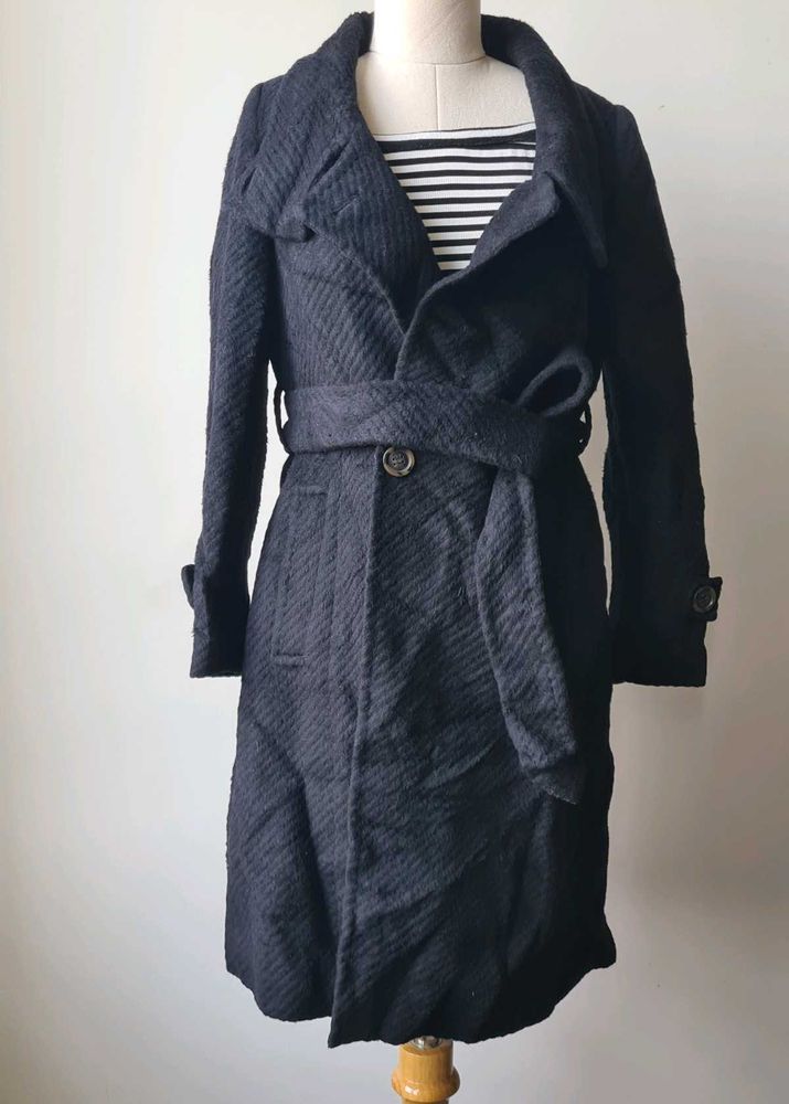 Black Korean Thrifted Overcoat