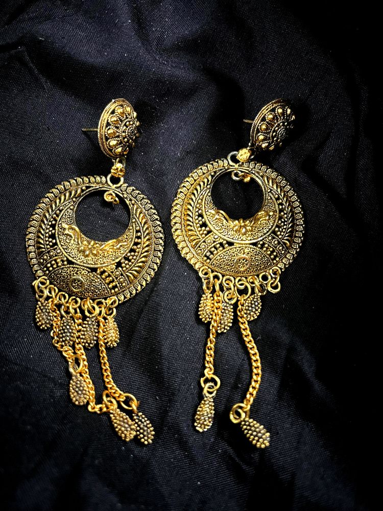 Golden Round Jhumkas