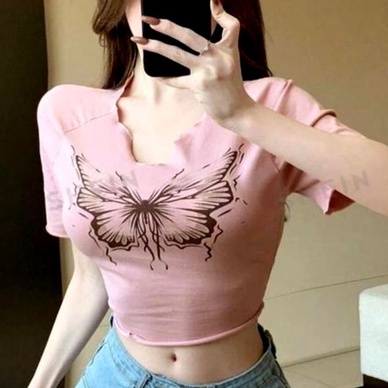 Cute Pink Cropped Top