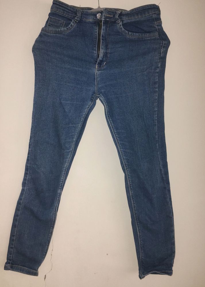 Ankle Length Blue Skinny Jeans