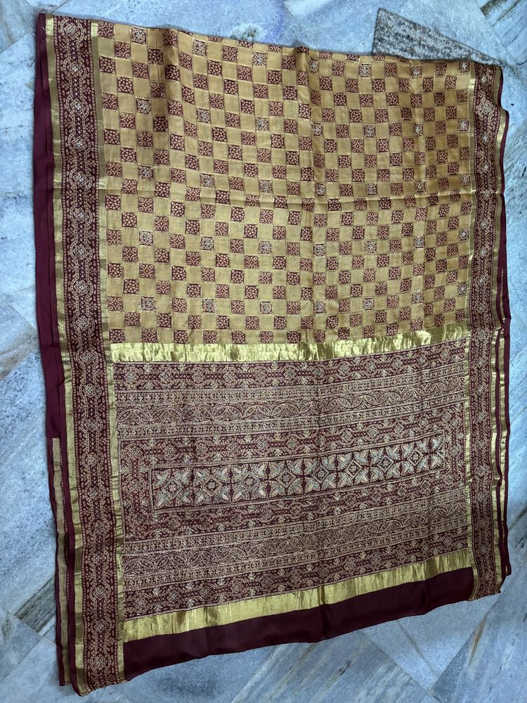 Pure Silk Gharchola Saree With Lagdi Pattaon Palla