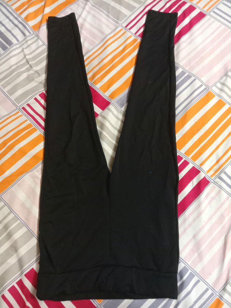 Black Stretchable Pollyster Pant