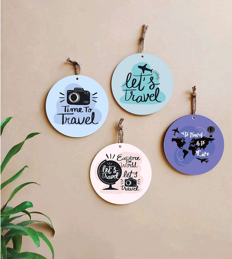 Quote Wall Hanging Round - 4 Pc Set