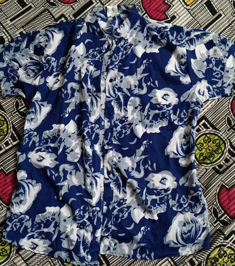 Printed Navy Blue Shirt