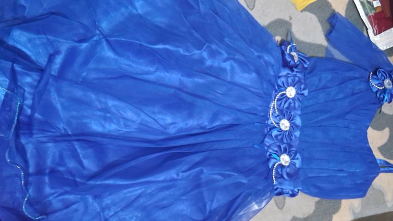 cute small girls blue colour gown