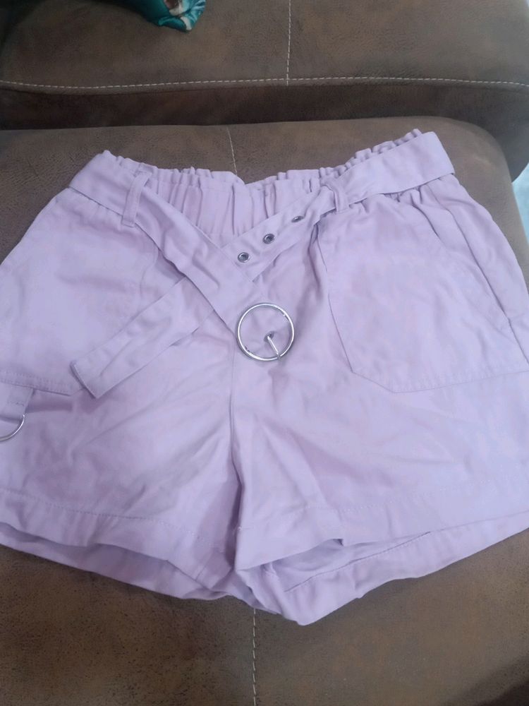 Lavender Colour Short Pant For Girls