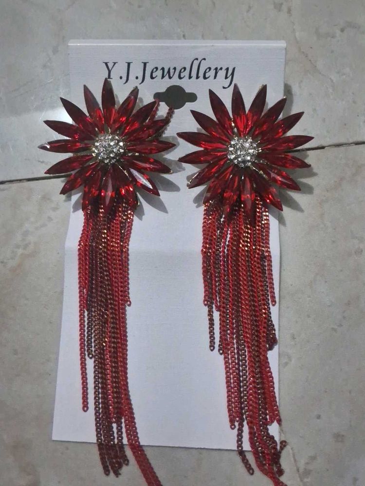 Red Earrings Light Weight