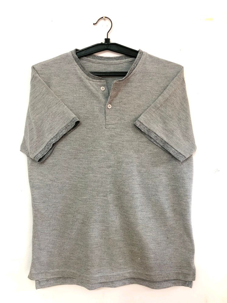 Grey Colour Casual Tshirt